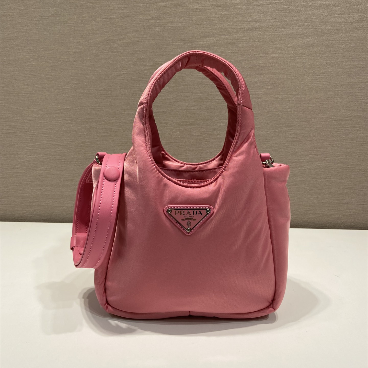 Prada单肩手提袋1BA359玫粉色免检版