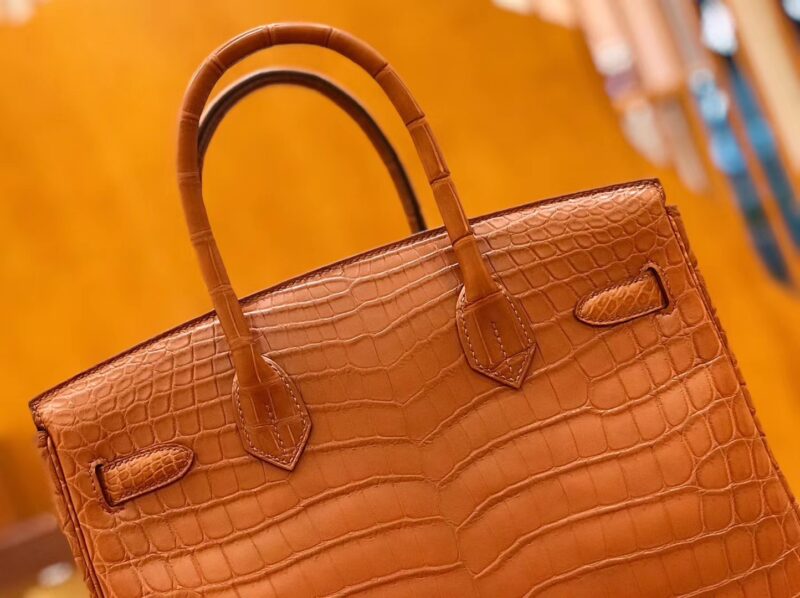 爱马仕 Birkin 30cm 金棕 一级尼罗鳄 金扣 原版蜜蜡线 顶级手缝 - Image 5