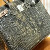 爱马仕 Birkin 35cm 美洲鳄鱼 石墨灰 银扣