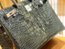 爱马仕 Birkin 35cm 美洲鳄鱼 石墨灰 银扣