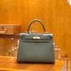 爱马仕 Kelly 25cm 杏仁绿 金扣 掌纹牛皮 全手工缝制