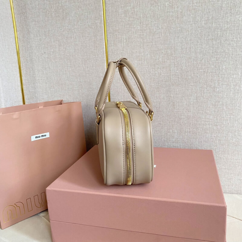 miumiu缪缪*5BB148保龄球包袋灰褐色免检版 - Image 5