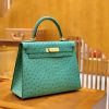 7cc4b3bbd412a44.jpg 爱马仕 Kelly 28cm 湖水绿 金扣 南非KK鸵鸟皮 全手工缝制