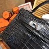 爱马仕 MiniKelly 迷你凯莉 石墨黑 一级美洲鳄鱼皮 顶级手缝蜡线 银扣 19cm 2代