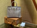 爱马仕 Birkin 30cm 巴黎灰 组合 一级湾鳄 鳄鱼皮 臻品级别