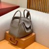 爱马仕 Lindy 琳迪包 大象灰 Togo牛皮 进口 原料 蜡线手缝 银扣 30cm