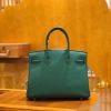 爱马仕 Birkin 30cm 孔雀绿 Togo小牛皮 银扣 原版蜜蜡线 顶级手工缝制