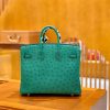 爱马仕 Birkin 25cm 湖水绿 金扣 南非KK鸵鸟皮 全手工缝制