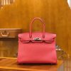 爱马仕 Birkin 30cm 唇膏粉 Togo小牛皮 银扣 原版蜜蜡线 顶级手工缝制