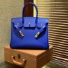 爱马仕 Birkin铂金包 琉璃蓝 德国进口小牛皮 顶级品质全手工缝制 金扣 30cm