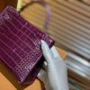 爱马仕 Mini kelly 19cm 一级美洲鳄鱼皮 水晶紫 金扣 原版蜜蜡线 顶级手工