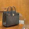 爱马仕 Birkin 铂金包 锡器灰 仿蜥蜴皮 银扣 25cm