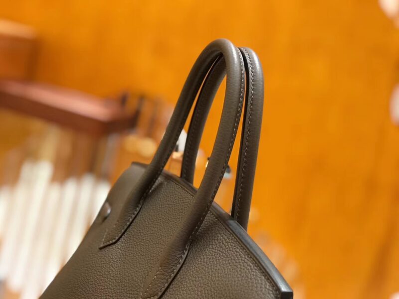 爱马仕 Birkin 30cm 咖啡色 Togo小牛皮 金扣 原版蜜蜡线 顶级手工缝制 - Image 6