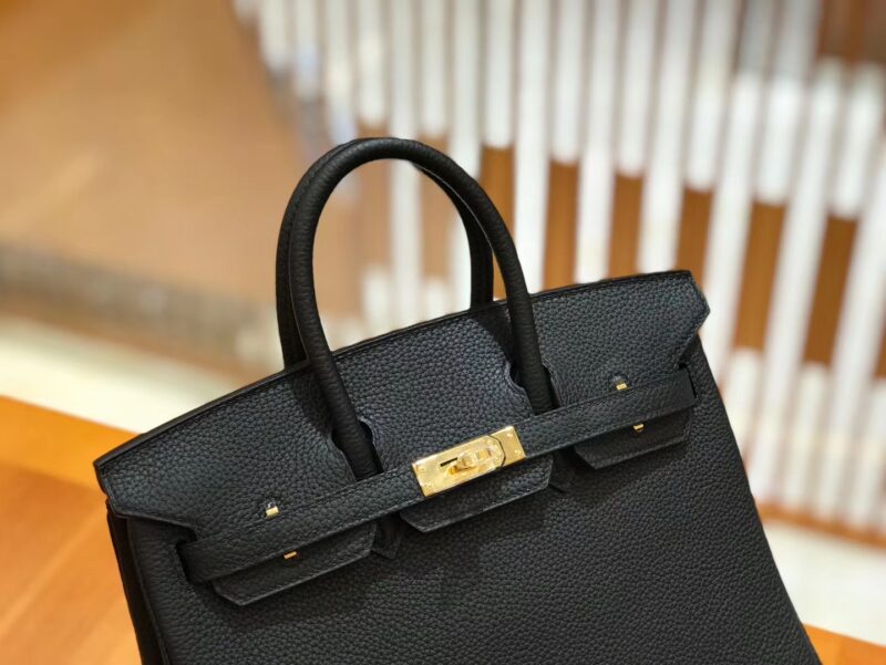 爱马仕 Birkin 25cm 经典黑 Togo小牛皮 金扣 原版蜜蜡线 顶级手工缝制 - Image 4