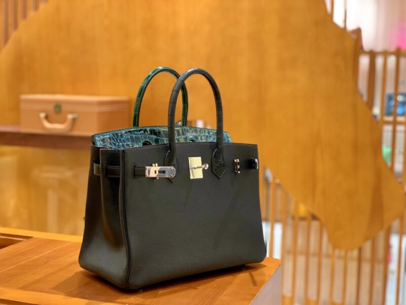 爱马仕 Birkin touch 30cm 进口鳄鱼皮拼山羊皮 原版蜜蜡线 顶级工艺缝制 - Image 5
