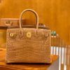爱马仕 Birkin 30cm 尼罗鳄鱼皮 奶茶色 金扣 全手工缝制