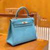 爱马仕 Kelly 凯莉包 北方蓝 Togo德国进口牛皮 全手工 银扣 28cm 现货