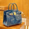8145d14f2c968b5.jpg 爱马仕 Birkin 铂金包 伊滋密尔蓝 一级皮 尼罗鳄鱼皮 臻品级别 金扣 30cm