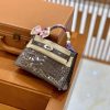 爱马仕 Mini Kelly 迷你凯莉 锡器灰 一级美洲鳄鱼皮 臻品级别 银扣 19cm