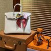 爱马仕 Birkin 25cm ( 铂金包) Togo小牛皮 奶昔白 原版蜜蜡线 全手工缝制