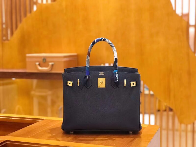 爱马仕 Birkin 30cm 午夜蓝 Epsom掌纹小牛皮 金扣 原版蜜蜡线 顶级手缝