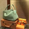 爱马仕 Lindy琳迪包 抹茶绿 德国进口togo牛皮 全手工缝制 银扣 30cm