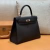 爱马仕 Kelly 凯莉包 经典黑银 28cm 现货供应 全手工缝制