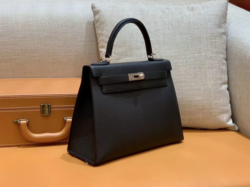 爱马仕 Kelly 凯莉包 经典黑银 28cm 现货供应 全手工缝制 - Image 6