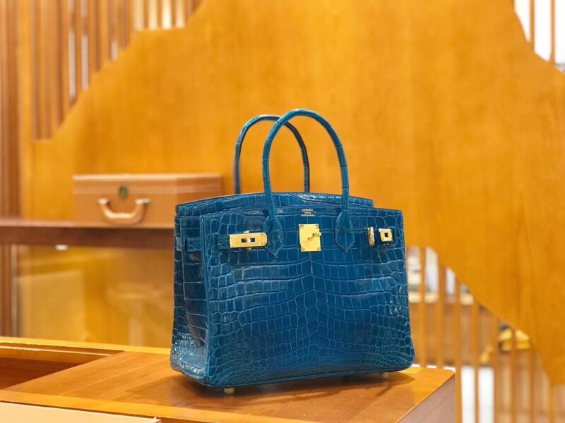 爱马仕 Birkin 30cm 伊兹密尔蓝 一级尼罗鳄 金扣 原版蜜蜡线 顶级手缝 - Image 2