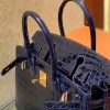 爱马仕 Kelly 凯莉包 午夜蓝 一级皮 尼罗鳄鱼皮 顶级全手工缝制 金扣 28cm