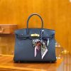 爱马仕 Birkin 30cm 明兰色 Togo小牛皮 金扣 原版蜜蜡线 顶级手工缝制