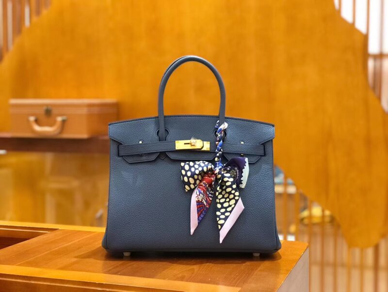 爱马仕 Birkin 30cm 明兰色 Togo小牛皮 金扣 原版蜜蜡线 顶级手工缝制