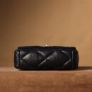 Chanel 19Bag系列小羊皮口盖包黑色免检版