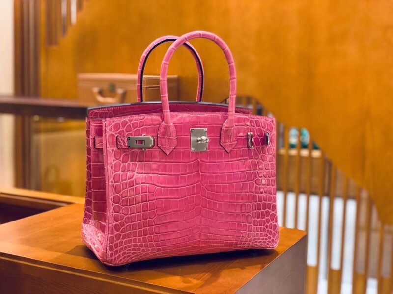 爱马仕 Birkin 铂金包 桃红色 尼罗鳄 30cm - Image 3