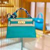 爱马仕 Mini kelly 迷你凯莉 维罗纳绿 仿蜥蜴皮 臻品级别 金扣 19cm