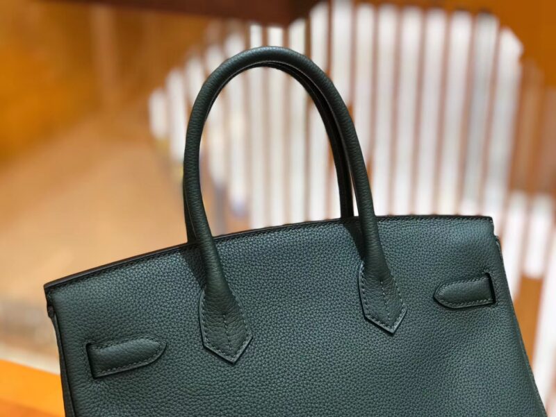 爱马仕 Birkin 30cm 松柏绿 Togo小牛皮 银扣 原版蜜蜡线 顶级手工缝制 - Image 5