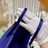 爱马仕 Birkin Touch 铂金包 琉璃蓝 鳄鱼皮拼德国togo牛皮 全手工缝制 金扣 30cm