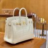 8493499e25db62a.jpg 爱马仕 Birkin 铂金包 羊毛白 一级皮 尼罗鳄鱼皮 臻品级别 金扣 25cm