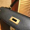 爱马仕 Mini Kelly迷你凯莉 黑色 德国掌纹牛皮 全手工缝制 臻品级别 金扣 19cm