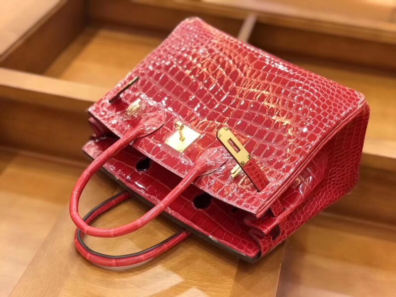 爱马仕 新增现货 birkin 铂金包 法拉利红 一级鳄鱼皮 30cm - Image 4