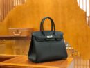 爱马仕 Birkin 30cm 经典黑 Epsom掌纹小牛皮 银扣 原版蜜蜡线 顶级手工缝制