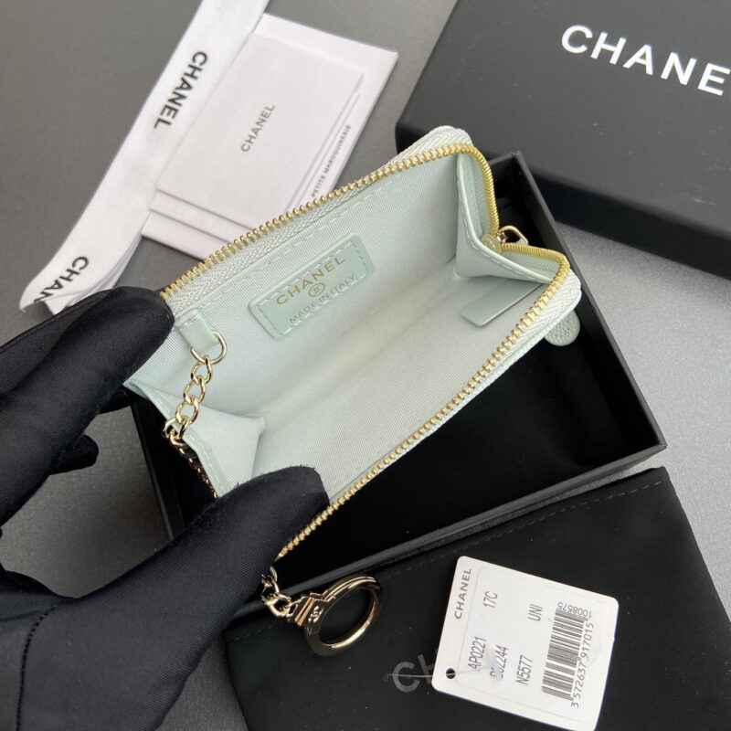 Chanel AP0223零钱包蓝色鱼子酱金扣免检版 - Image 8