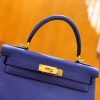 爱马仕 Kelly 28cm togo 牛皮 电光蓝 金扣 全手工缝制 现货