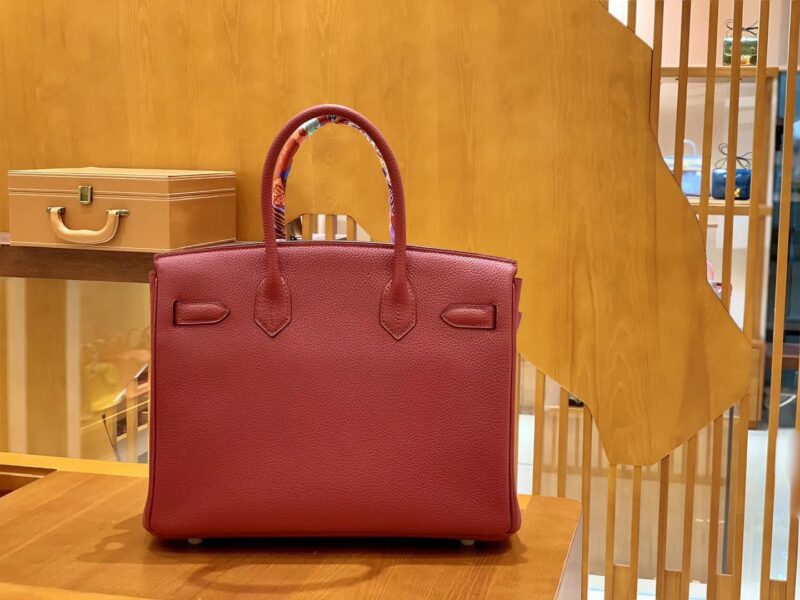 爱马仕 Birkin 30cm 石榴红 银扣 德国进口togo 牛皮 全手工缝制 - Image 5