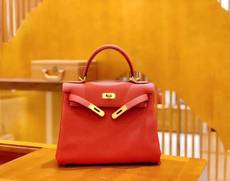 爱马仕 Kelly 28cm 蕃茄红 金扣 Togo牛皮 全手工缝制 现货