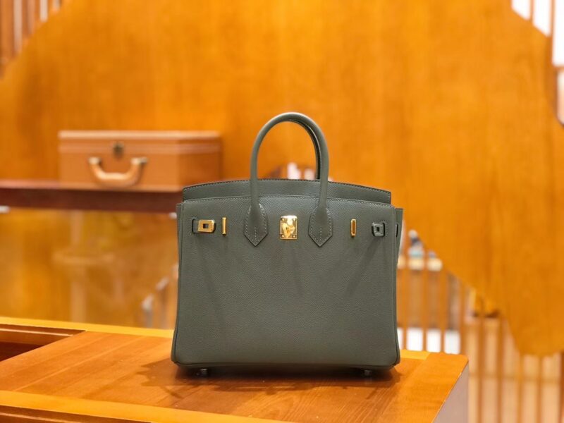 爱马仕 Birkin 25cm 杏仁绿 金扣 掌纹牛皮 全手工缝制