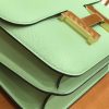 爱马仕 Constance空姐包 掌纹牛皮 牛油果绿 金扣 24cm 蜡线 全手工缝制