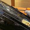爱马仕 Kelly cut 手包 经典黑 亮面鳄鱼 金扣 31cm