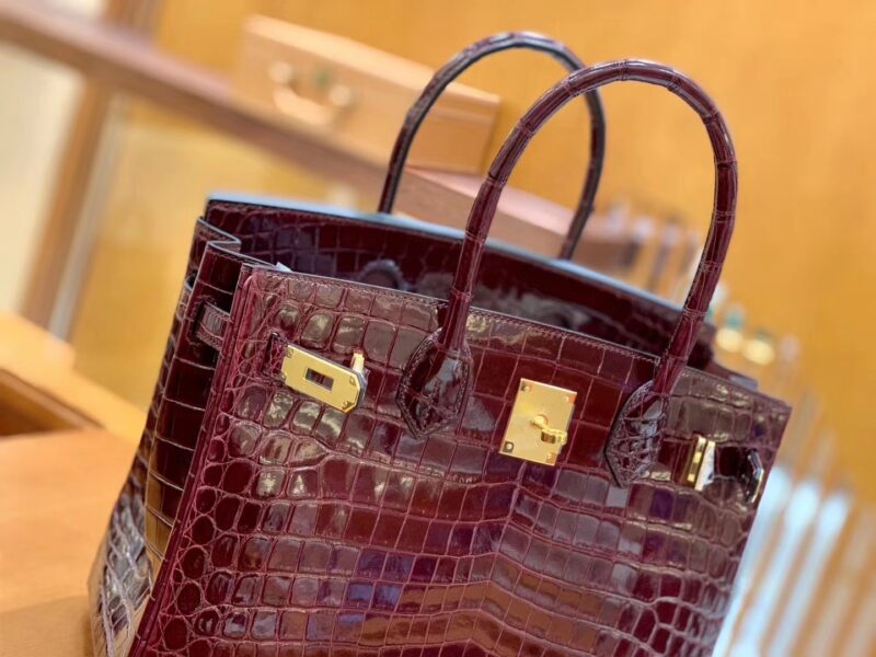 爱马仕 Birkin 30cm 波尔多酒红 尼罗鳄鱼皮 金扣 原版蜜蜡线 顶级手缝 现货 - Image 5