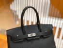 爱马仕 Birkin 30cm 经典黑 Togo小牛皮 银扣 原版蜜蜡线 顶级手工缝制